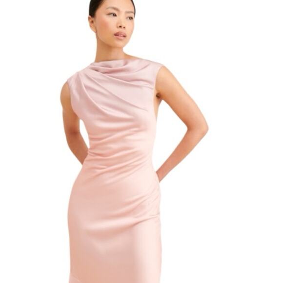 Significant Other Pink Maxi Dress Ombré Tie-Back Satin Size 12 Elegant Cocktail - Picture 7 of 10